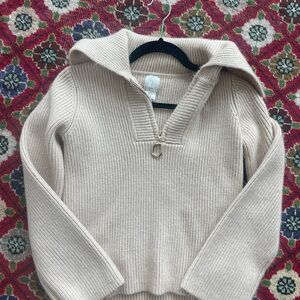 Stunning Joie Cream Sweater with Ribbed Design